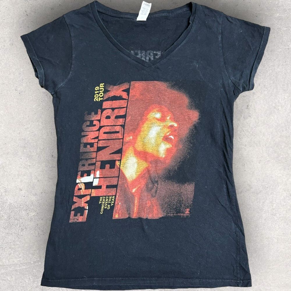 Jimi Hendrix Experience 2019 Tour T Shirt 100% Cotton‎ Women's Size Medium Black